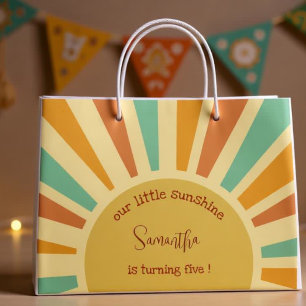 our little sunshine big sun with rays birthday large gift bag