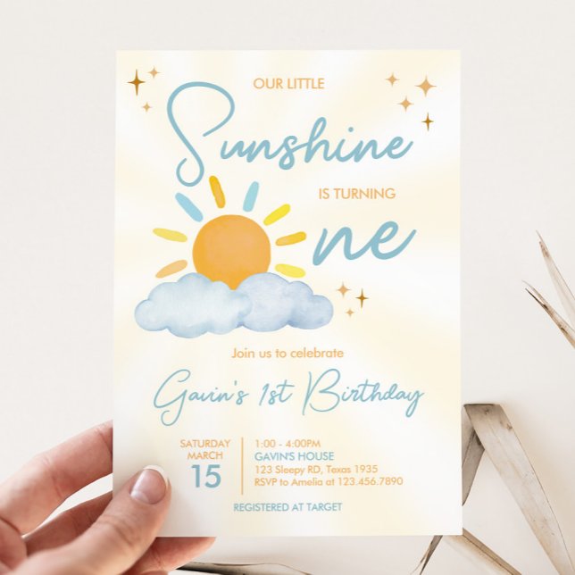 Our Little Sunshine Birthday Party Invitation (Little Sunshine Birthday Party Invitation)