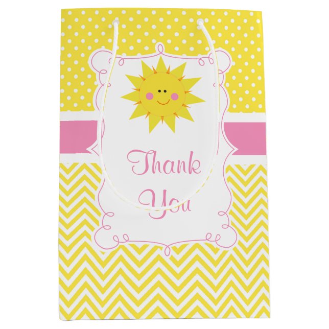 Our little Sunshine Birthday Thank You Medium Gift Bag (Front)
