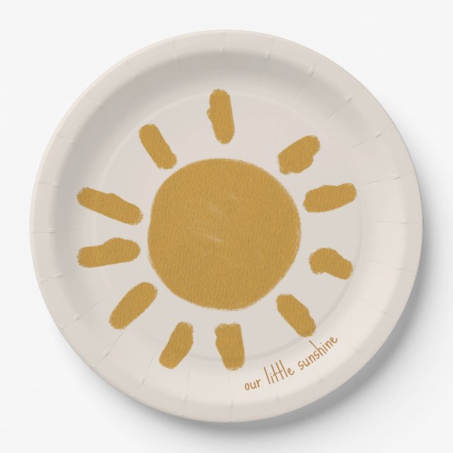 Our little Sunshine Boy Girl Birthday  Paper Plate (Front)
