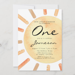 Our Little Sunshine First Birthday Invitation