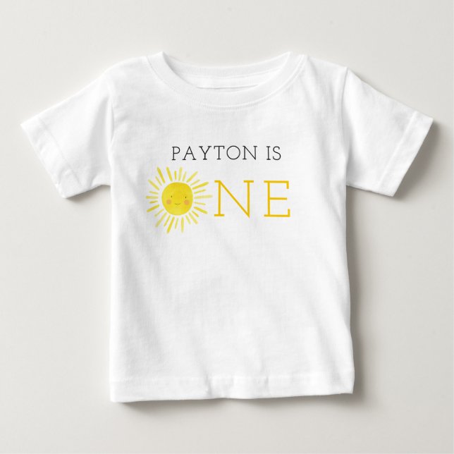 Our Little Sunshine First Birthday Party Girl Baby T-Shirt (Front)
