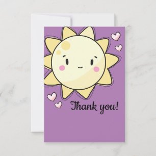 Our Little Sunshine Girls Purple  Thank You Card