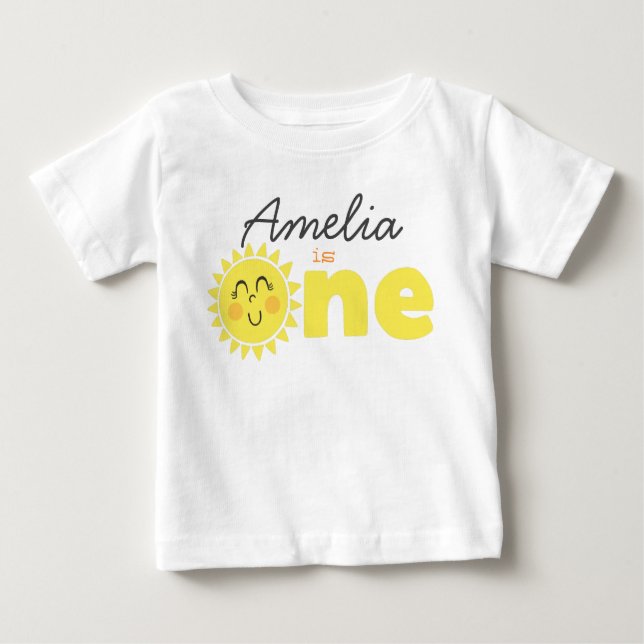 Our Little Sunshine is One Baby T-Shirt (Front)