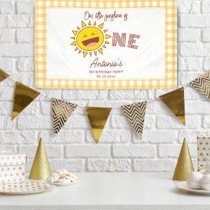 Our Little Sunshine is One First Birthday Welcome Banner
