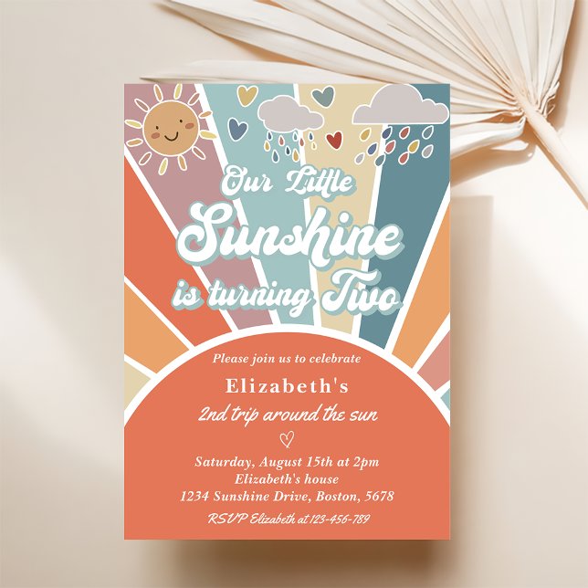 Our Little Sunshine Is Turning One 2nd Birthday  Invitation (Creator Uploaded)