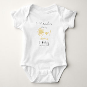 Our Little Sunshine is Turning One Cute Birthday Baby Bodysuit