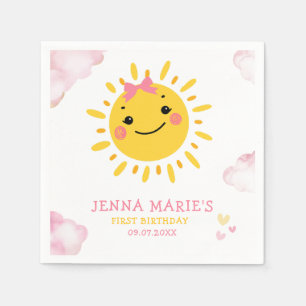 OUR LITTLE SUNSHINE IS TURNING ONE NAPKIN