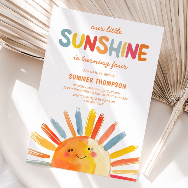 Our Little Sunshine Kids Birthday Party Invitation (Creator Uploaded)