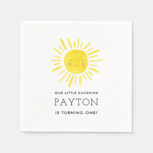 Our Little Sunshine Party Girl 1st Birthday Napkin