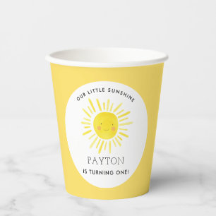Our Little Sunshine Party Girl 1st Birthday Paper Cups
