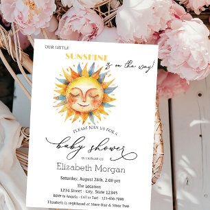 Our Little Sunshine,Sun,Yellow Dots Invitation