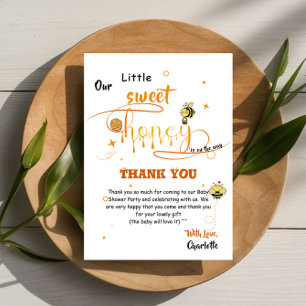 Our Little Sweet Honey Is On The Way Baby Shower Thank You Card