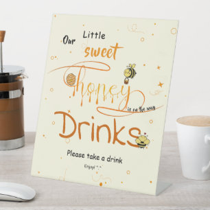 Our Little Sweet Honey Is On The Way Drinks Pedestal Sign