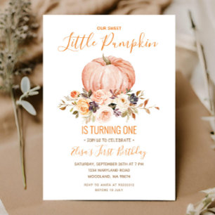 Our Little Sweet Pumpkin Birthday Invitation