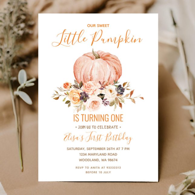 Our Little Sweet Pumpkin Birthday Invitation (Creator Uploaded)