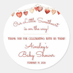 Our Little Sweetheart Baby Shower Favor Classic Round Sticker