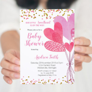 Our little sweetheart baby shower invitation