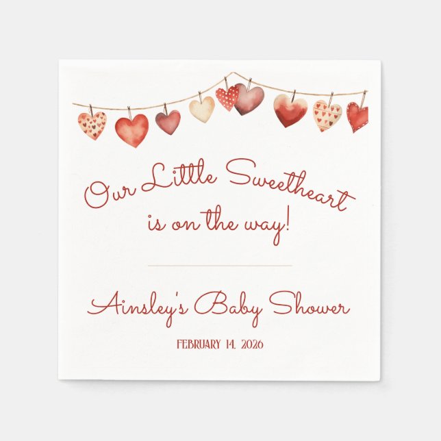 Our Little Sweetheart Baby Shower Napkins (Front)