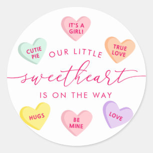 Our Little Sweetheart Candy Hearts Baby Shower Classic Round Sticker