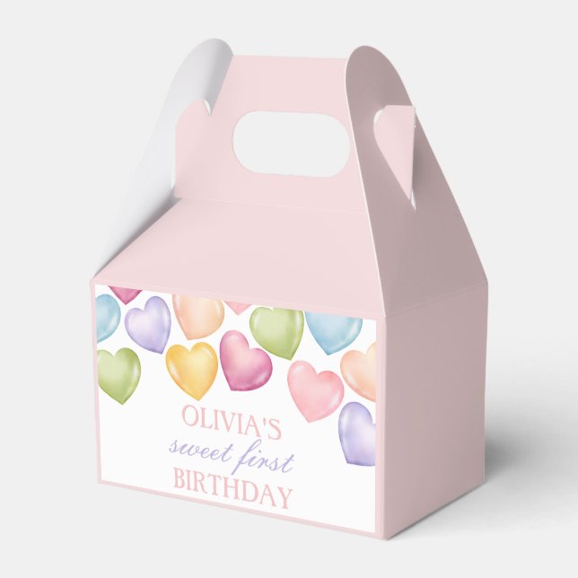 Our little Sweetheart conversation heart Birthday  Favour Box (Front Side)