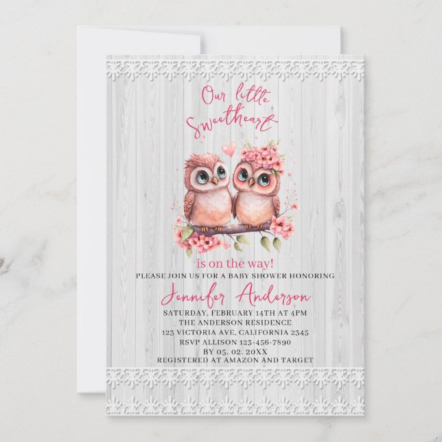 Our little sweetheart is on the way baby shower in invitation (Front)
