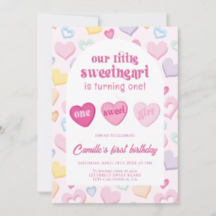 Our little sweetheart is turning one Birthday Invitation