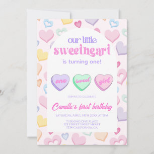 Our little sweetheart is turning one Birthday Invitation