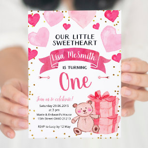 Our little sweetheart is turning one invitation