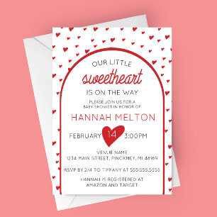 Our Little Sweetheart Valentine's Day Baby Shower Invitation