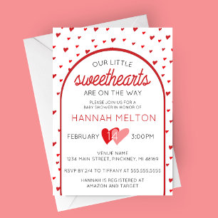 Our Little Sweethearts Valentine's Day Baby Shower Invitation