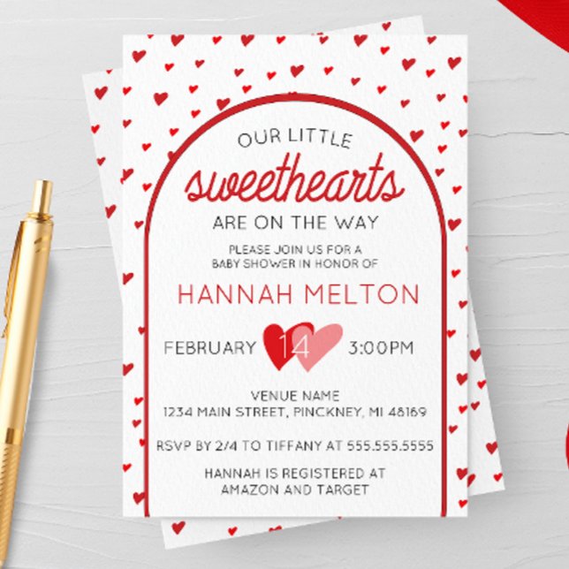 Our Little Sweethearts Valentine's Day Baby Shower Invitation (Creator Uploaded)
