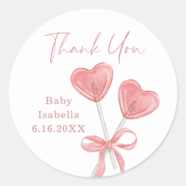 Our Little Sweetie Valentine Baby Shower Stickers (Front)