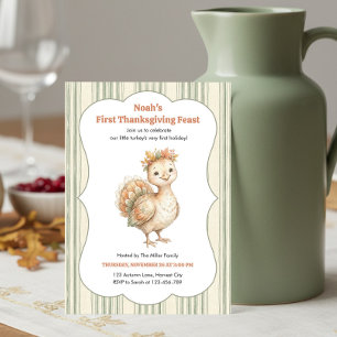Our Little Turkey Babys 1st Thanksgiving Invitation