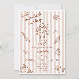 Our Little Turkey First Birthday Invitation