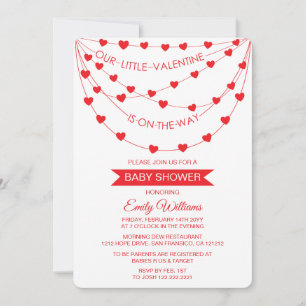 OUR LITTLE VALENTINE IS ON THE WAY BABY SHOWER HOLIDAY CARD