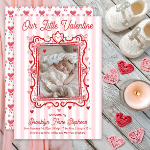 Our Little Valentine Photo Birth Announcement