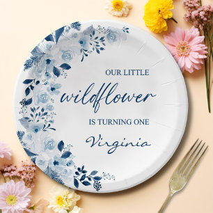 Our Little Wildflower Baby Girl 1st Birthday Party Paper Plate