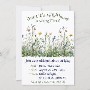 Our Little Wildflower Birthday Party Invitation
