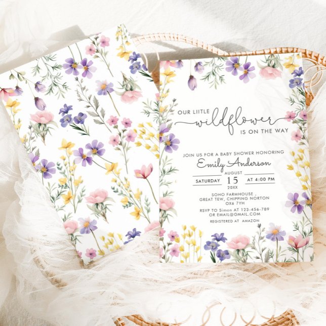 Our Little Wildflower Botanical Baby Shower  Invitation (Creator Uploaded)