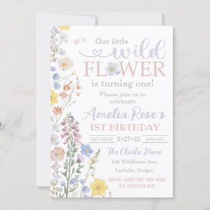 Our Little Wildflower Invitation, 1st Birthday Invitation