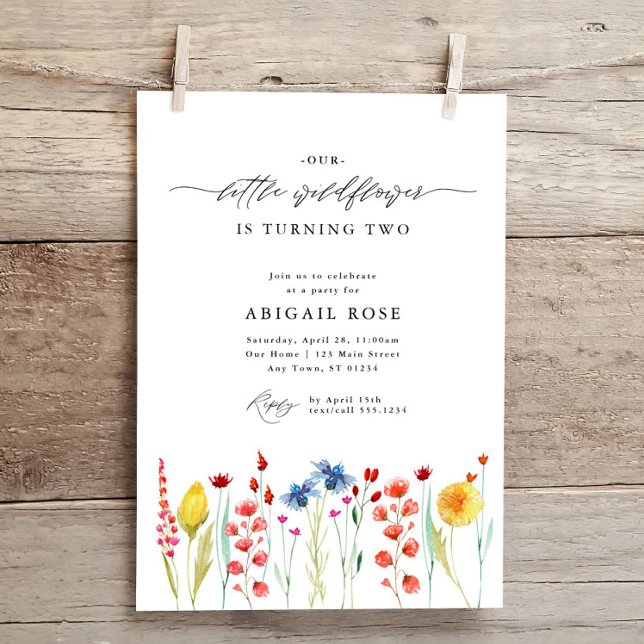 Our Little Wildflower Meadow Border Birthday Invitation (Creator Uploaded)