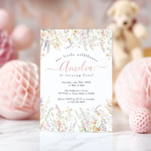 Our Little Wildflower Meadow Flower Birthday Girl Invitation