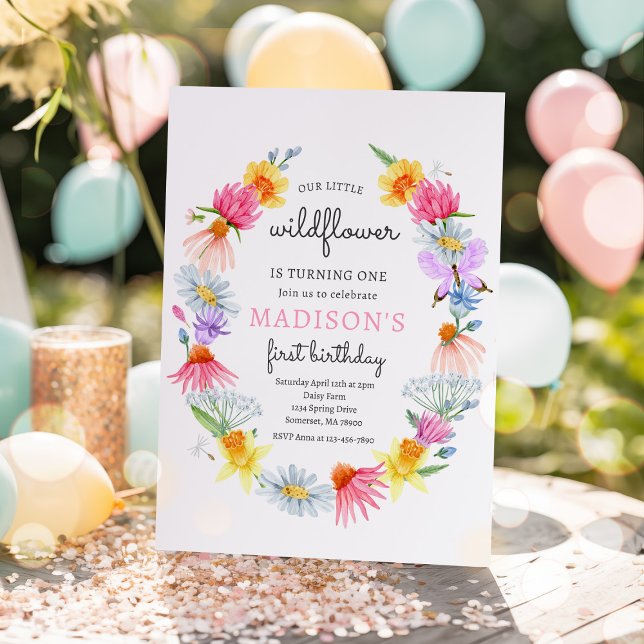 Our Little Wildflower Spring Garden Birthday Party Invitation (Creator Uploaded)