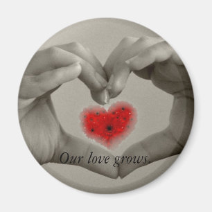 Our Love Grows - Hands, Heart Magnet