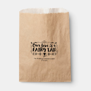 OUR LOVE IS A FAIRY TALE Custom Wedding Favour Bags