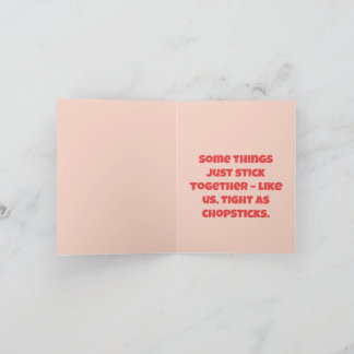 Our Love Is Chopstick Tight – Cute  Foodie Card