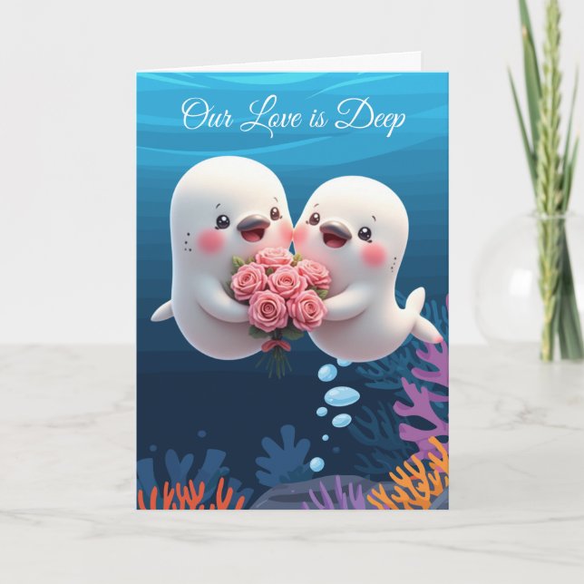 "Our Love is Deep" cute Valentine Card (Front)