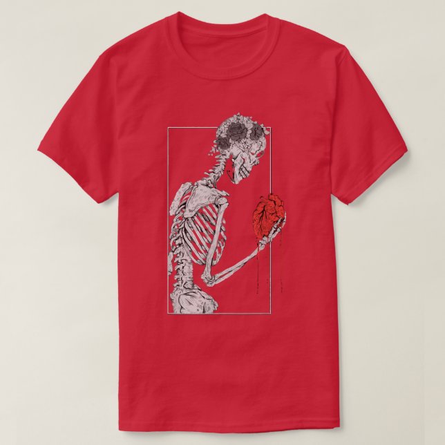 Our Love is Eternal Gothic Skeleton Lovers T-Shirt (Design Front)
