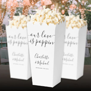 Our Love Is Poppin Black And White Popcorn Favour Box